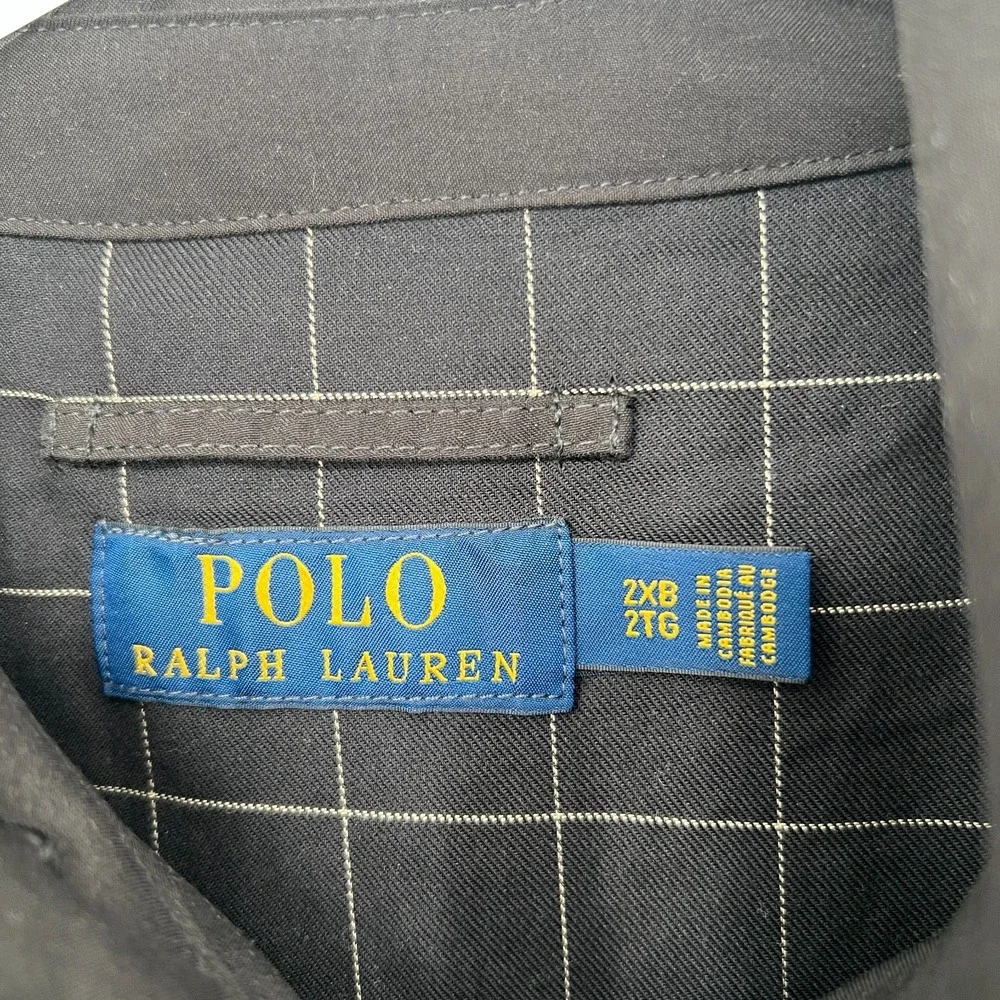 Polo Ralph Lauren Bi-Swing Jacket Mens 2XB Windbreaker Black Zip Up Logo Golf